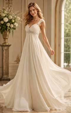 chiffon wedding dress empire waist Waistline Empire Wedding Dresses
