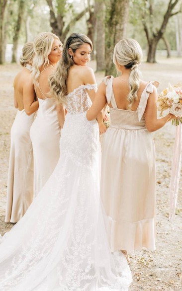 Elegant Ankle Length Mismatch Bridesmaid Dress (1003431) | Ellen Bridals Elegant Ankle Length Mismatch Bridesmaid Dress (1003431) | Ellen Bridals