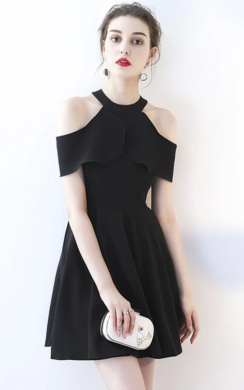 black sweet 16 dresses short Black Sequins V-neck Backless Homecoming Dress MH599