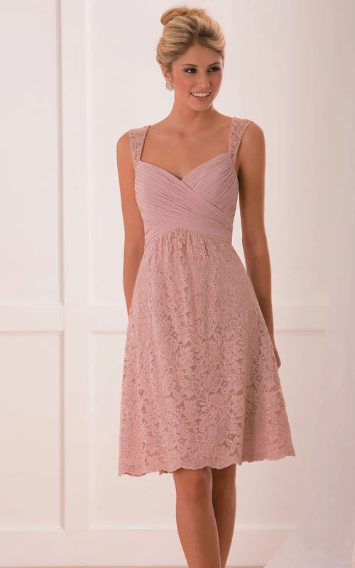 short bridesmaid dresses with straps Bateau Short Sleeve Short/Mini A-line/Princess Satin Bridesmaid Dress With Waistband Pleated Lace - Bridesmaid Dresses