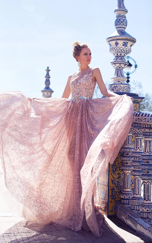 pink sequin wedding dress Fitted lace wedding gown Blush pink wedding dress