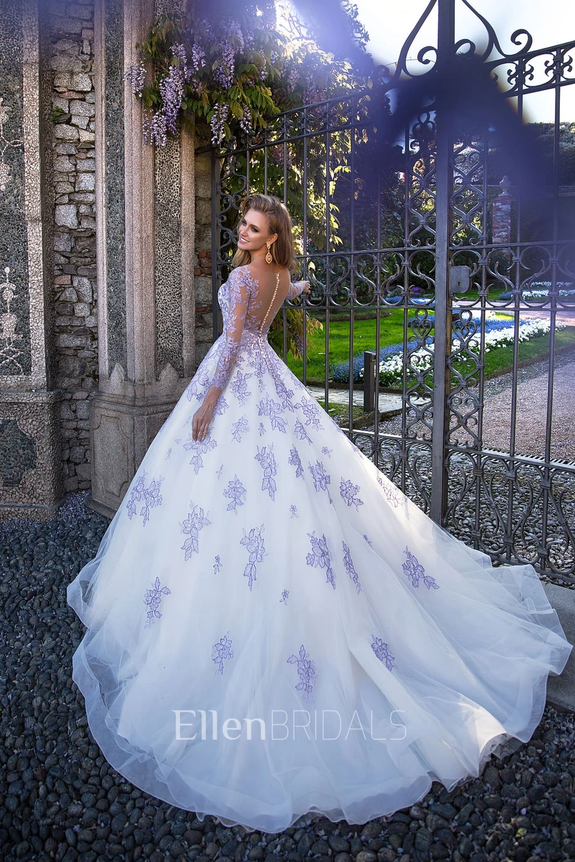 wedding dresses with purple and blue Blue and Purple Sweetheart A-e Butterfly light Purple wedding dress with Fairy Prom Gown