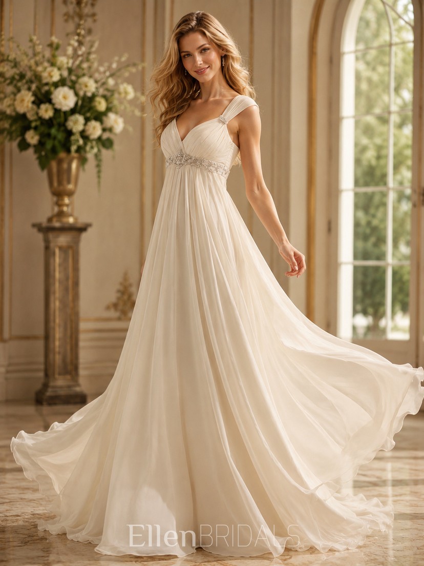 empire cut wedding dress Waistline Empire Wedding Dresses