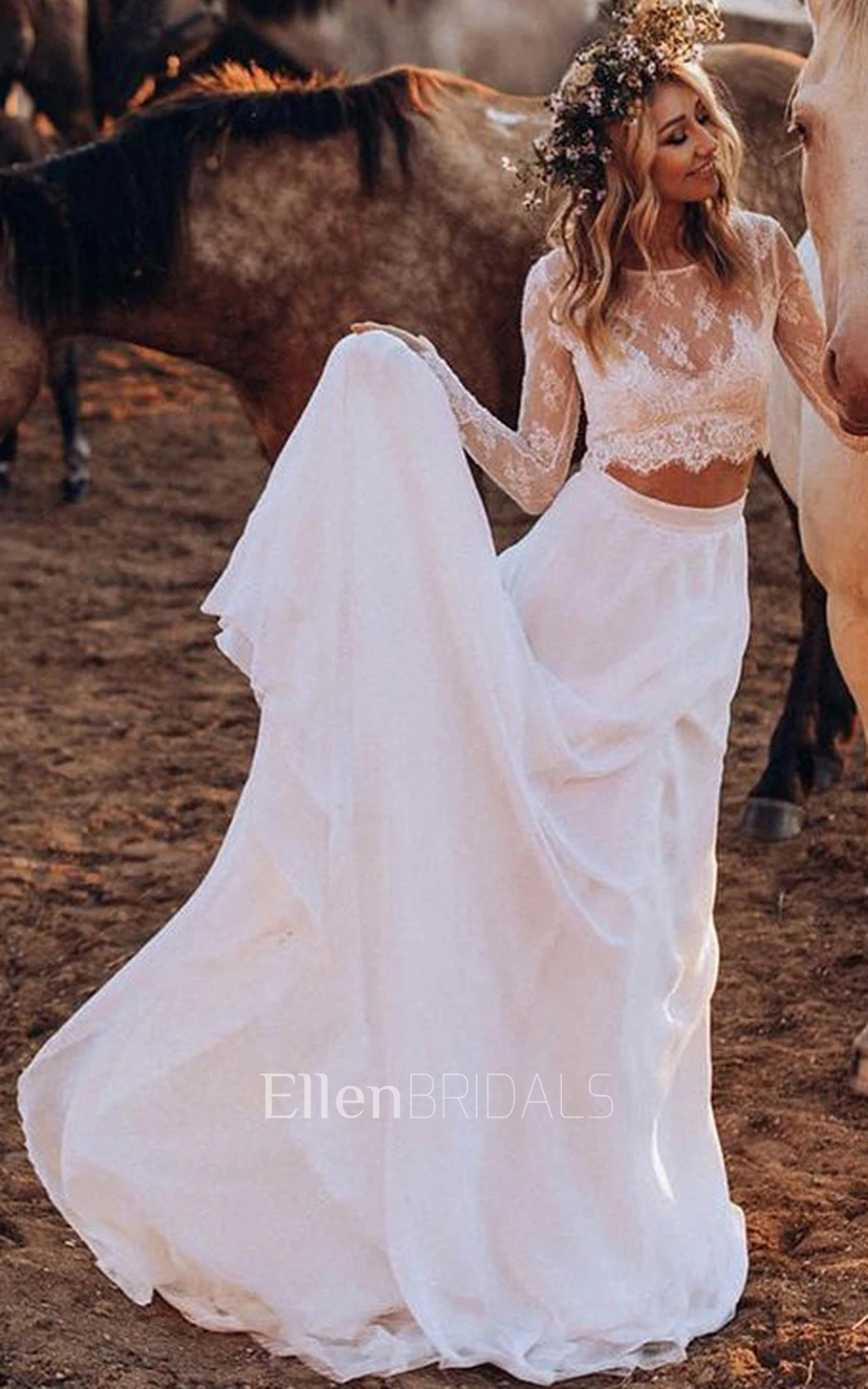 knee length dresses for ladies ANNABEL Two Piece Wedding Dress main image 0